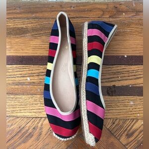 Kate spade colorblock flats espadrille sole size 7.5